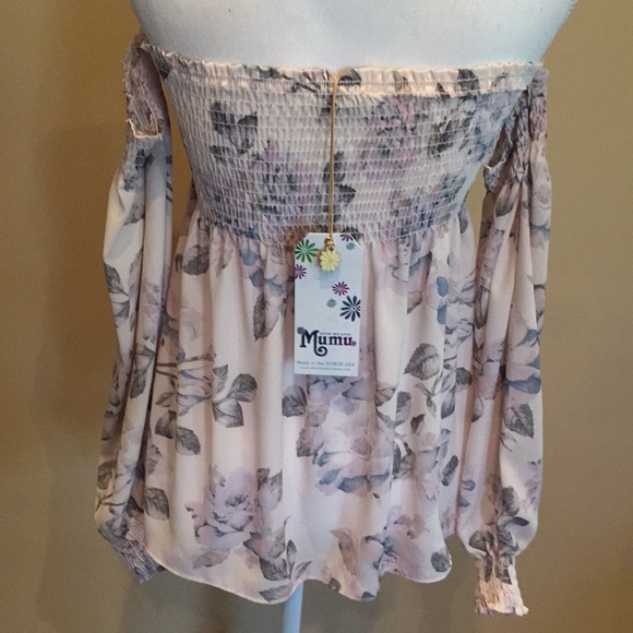 Show Me Your Mumu Top Raquel Smock Off Shoulder - Picture 7 of 8